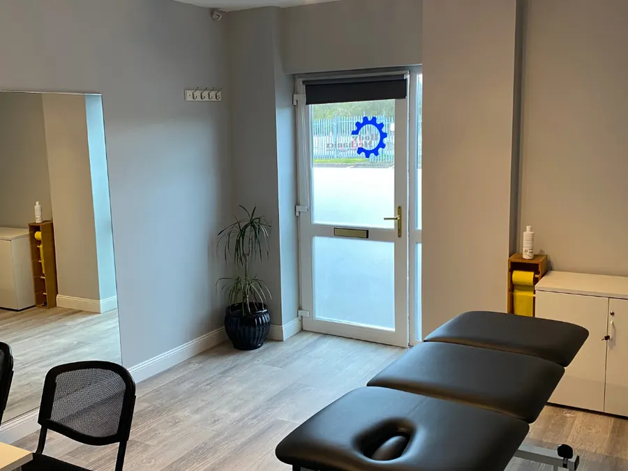 A treatment room at the BodyMechanics clinic
